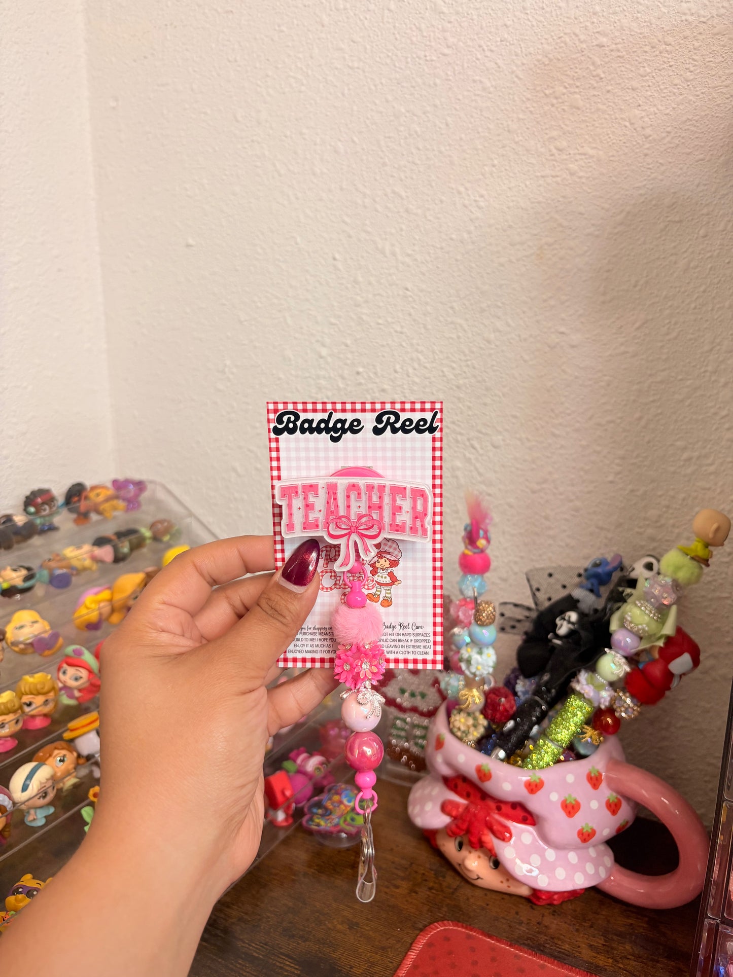 Teacher in pink